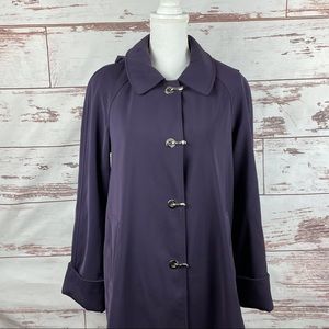 London Fog Purple Rain Trench Coat Small - Flaw